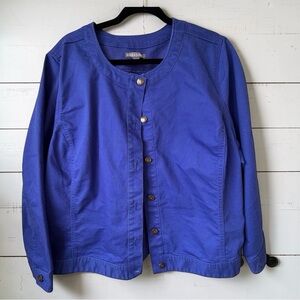 Jessica London Cobalt Twill Jacket 22W – PNW Cozy Layer